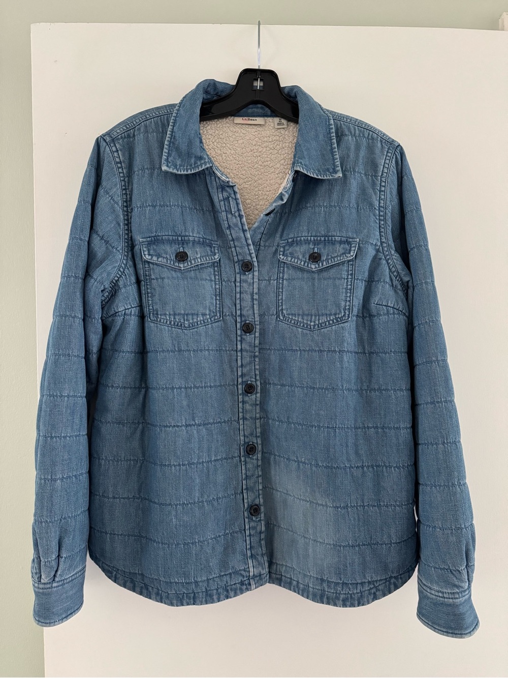 L.L. Bean Quilted Sherpa-Lined Denim Chore Jacket